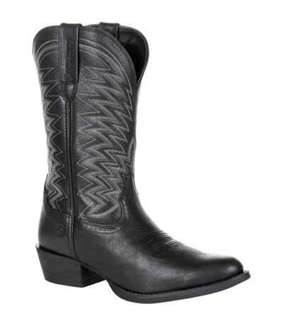 Mens Rebel Frontier Full Grain Leather Cowboy Boots Black Onyx Durango