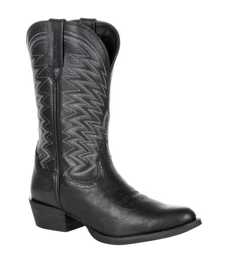 Mens Rebel Frontier Full Grain Leather Cowboy Boots Black Onyx Durango