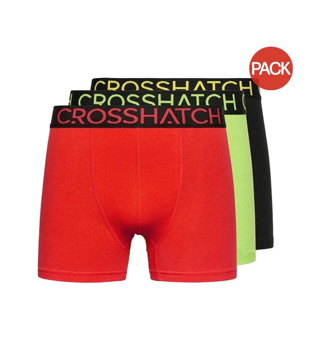 Pack of 3  Mens highlighter boxer shorts  green/red Crosshatch-1