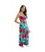 Womens/ladies Printed Waist Tie Spaghetti Strap Jumpsuit Multicoloured AX Paris-4