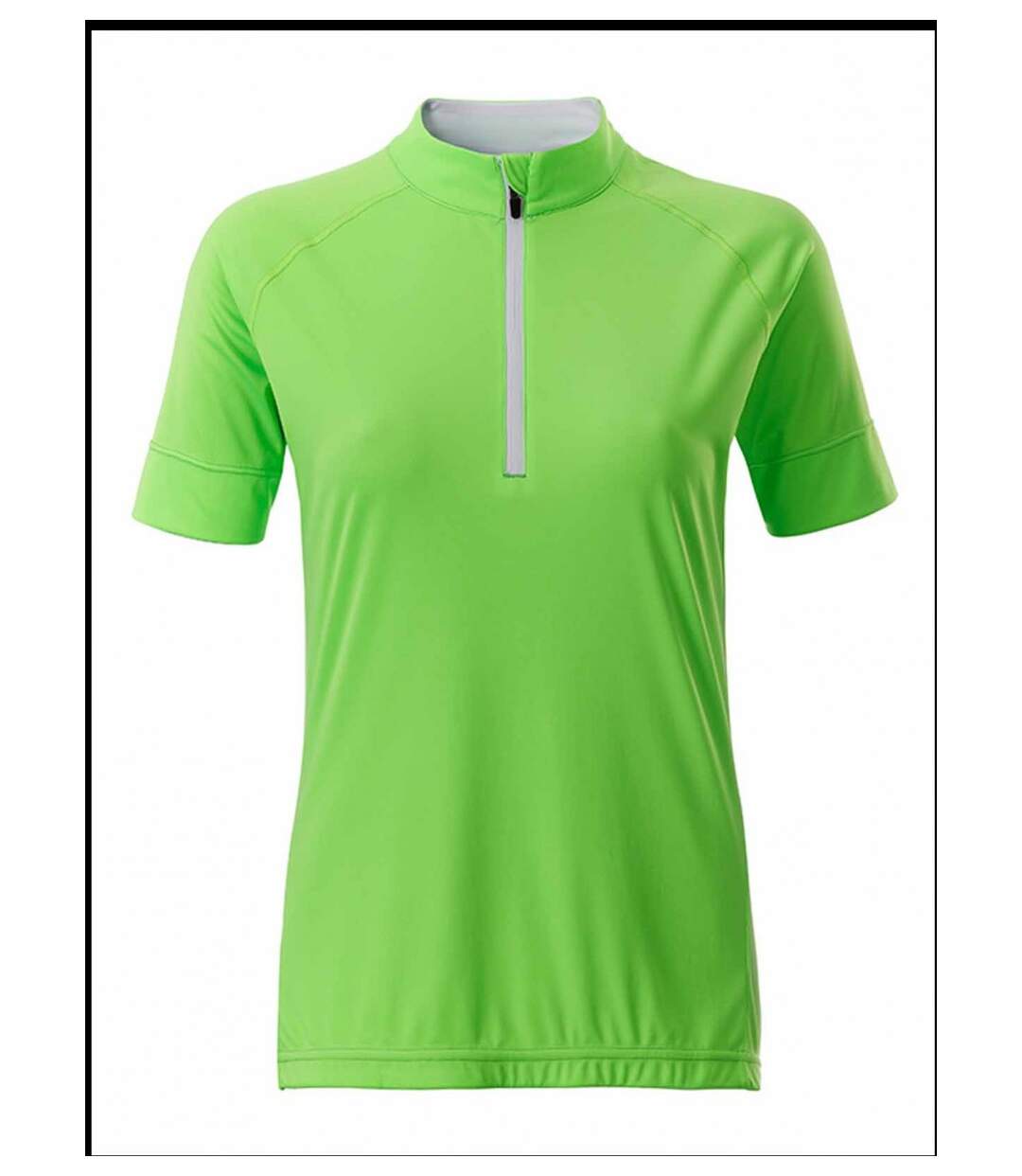 maillot cycliste demi zip - FEMME - JN513 - vert vif-1