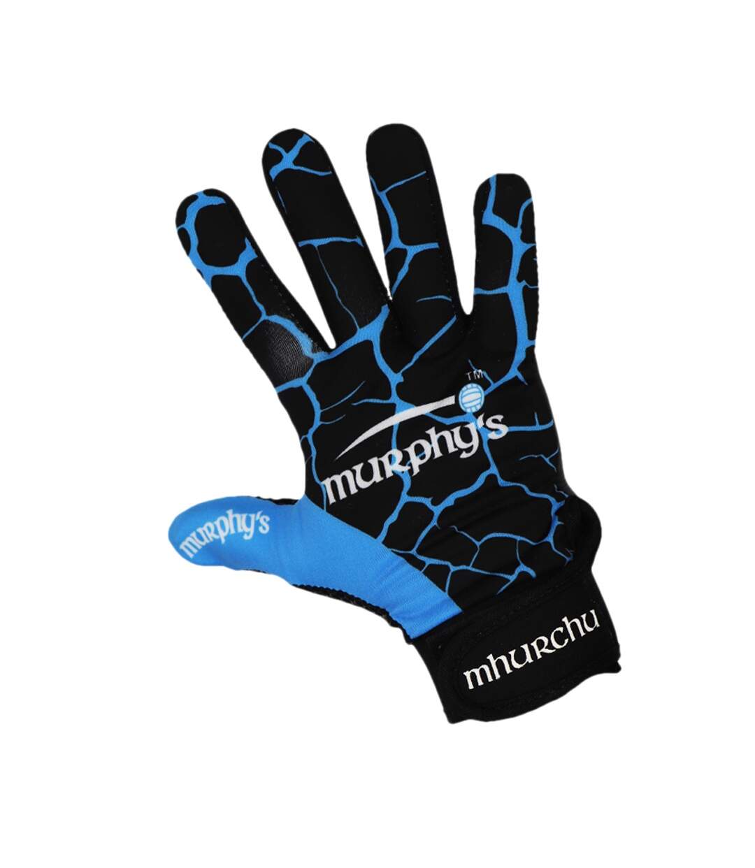 Unisex adult crackle effect gaelic gloves black/blue Murphys