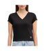 T-Shirt noir femme calvin klein jeans label ri-cloud - l-1