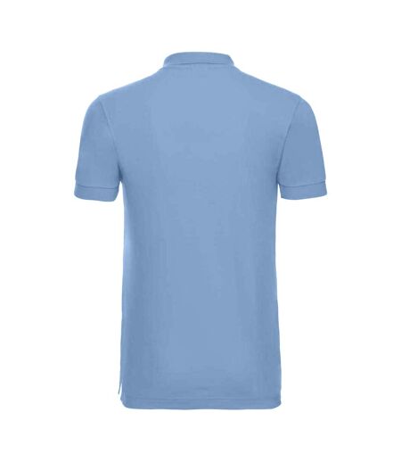 Mens stretch polo shirt sky Russell