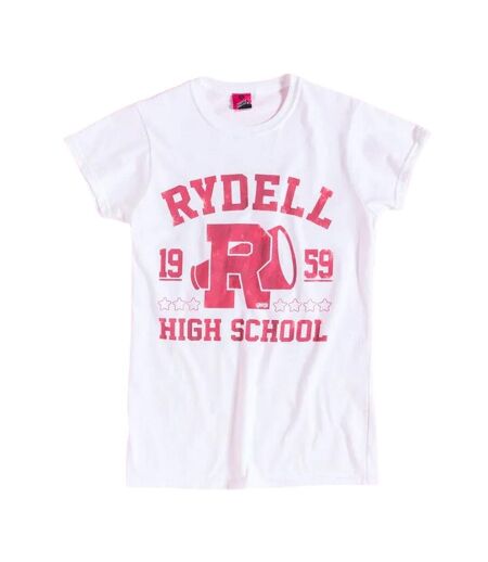 T-shirt Rydell High School Adulte Blanc Grease