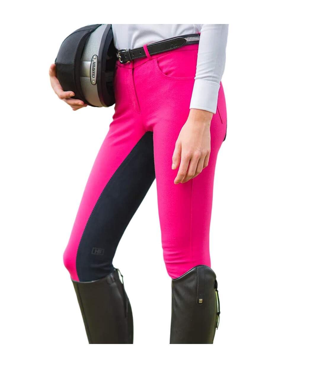 Pantalon d'équitation homme rose vif / bleu marine HyPERFORMANCE HyPERFORMANCE