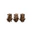 Lot de 3 Statuettes Déco Singe Sagesse 17cm Or-1
