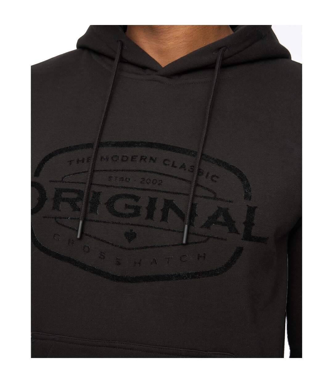 Mens Traptons Hoodie Black Crosshatch-4