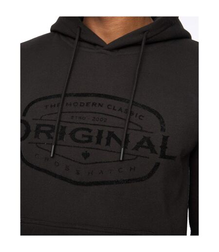 Mens Traptons Hoodie Black Crosshatch