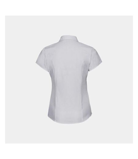 Russell Collection Womens/Ladies Easy-Care Fitted Short-Sleeved Shirt (White) - UTPC5856