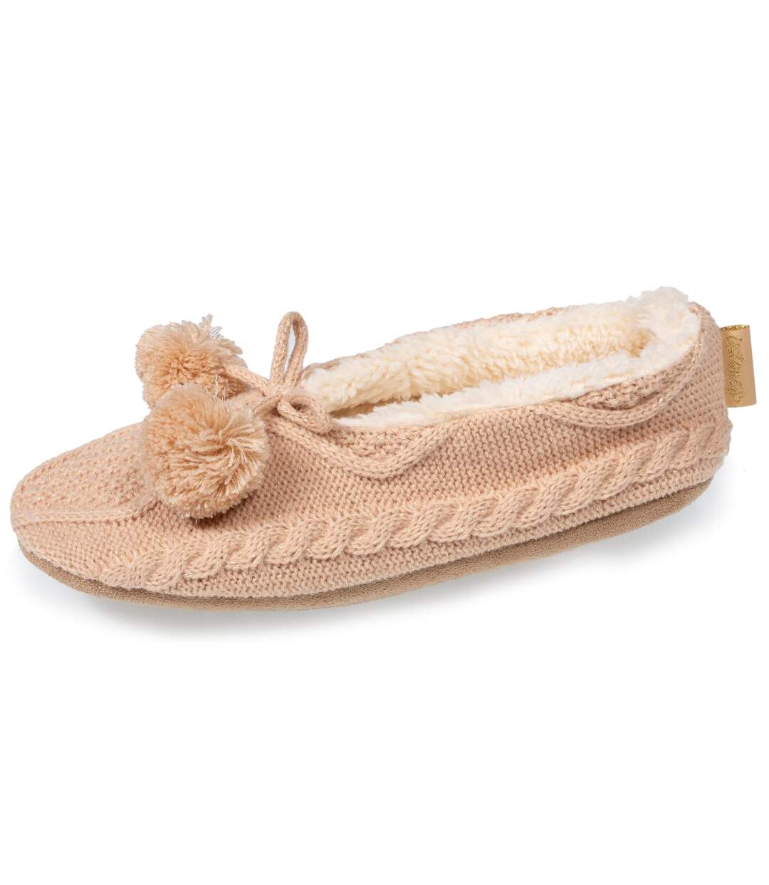 Isotoner Chaussettes d'intérieur femme ultra confortables, semelle en suédine avec picots antidérapants-1