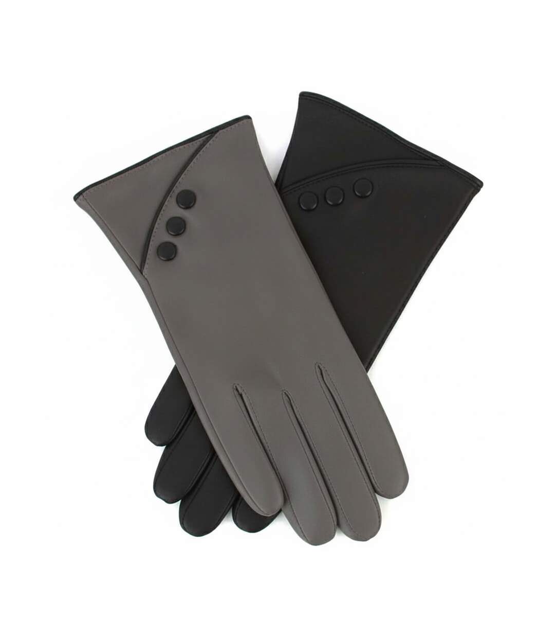 Gants Caroline Femme Gris Noir Eastern Counties Leather-1