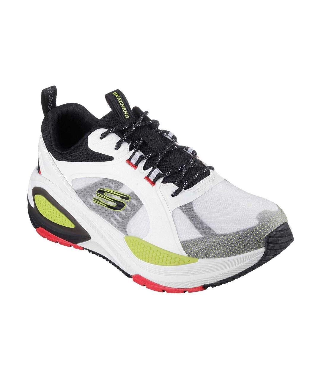 Baskets Motif/style Maille Monochrome Homme Blanc Vert Noir Skechers-1