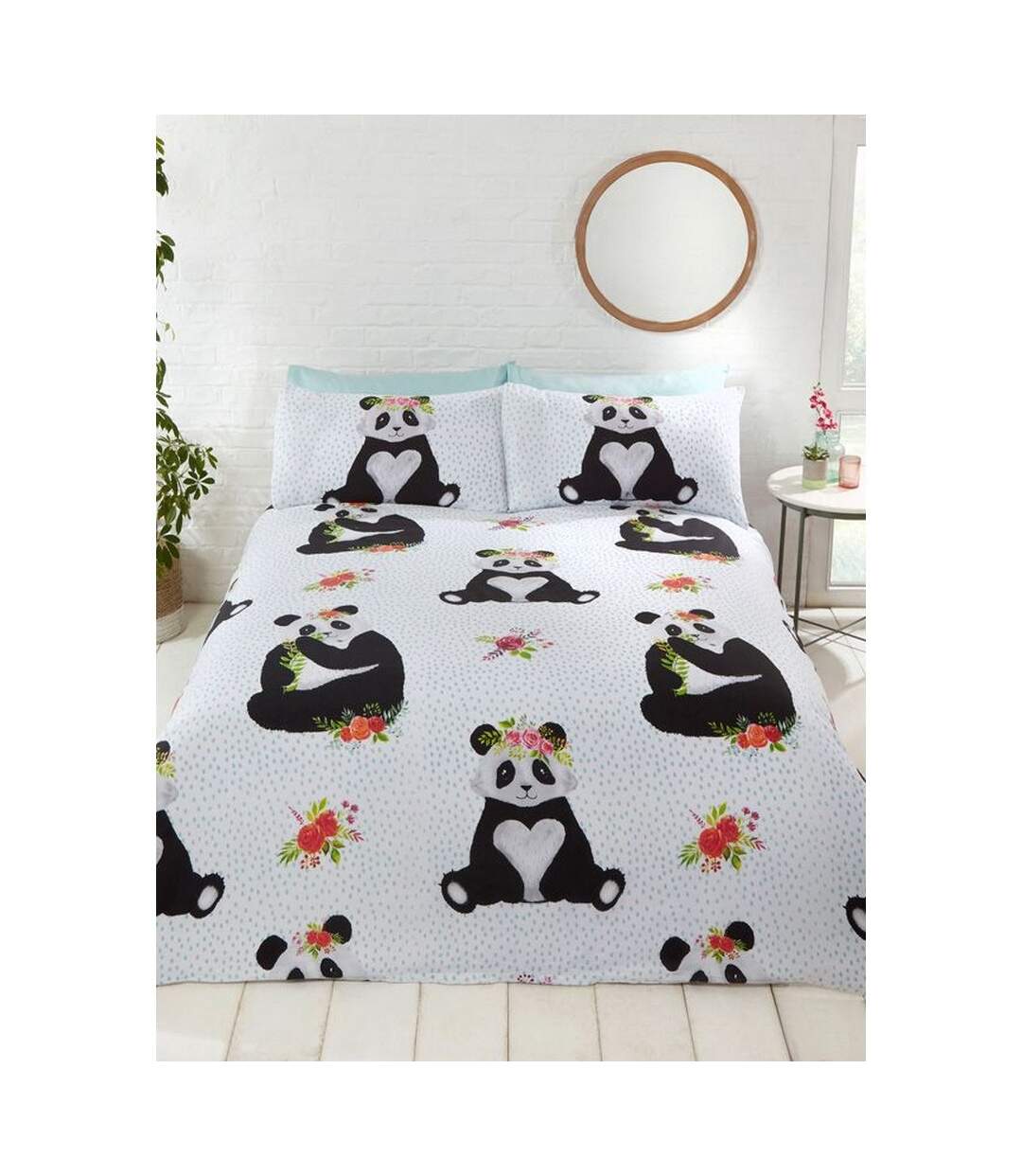 Panda duvet cover set black/white Rapport-3