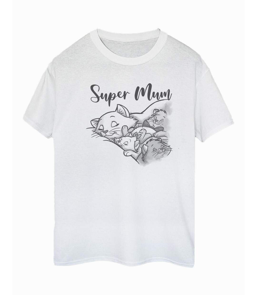 Disney - T-shirt THE ARISTOCATS MARIE SUPER MUM - Femme (Blanc) - UTBI18296-1