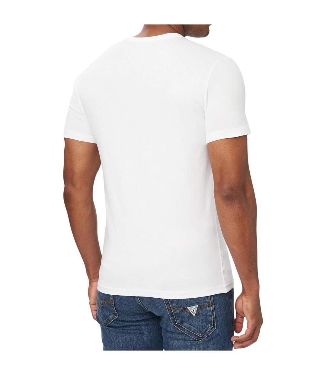 Mens Cotton Extra-slim T-shirt Pure White Guess-2