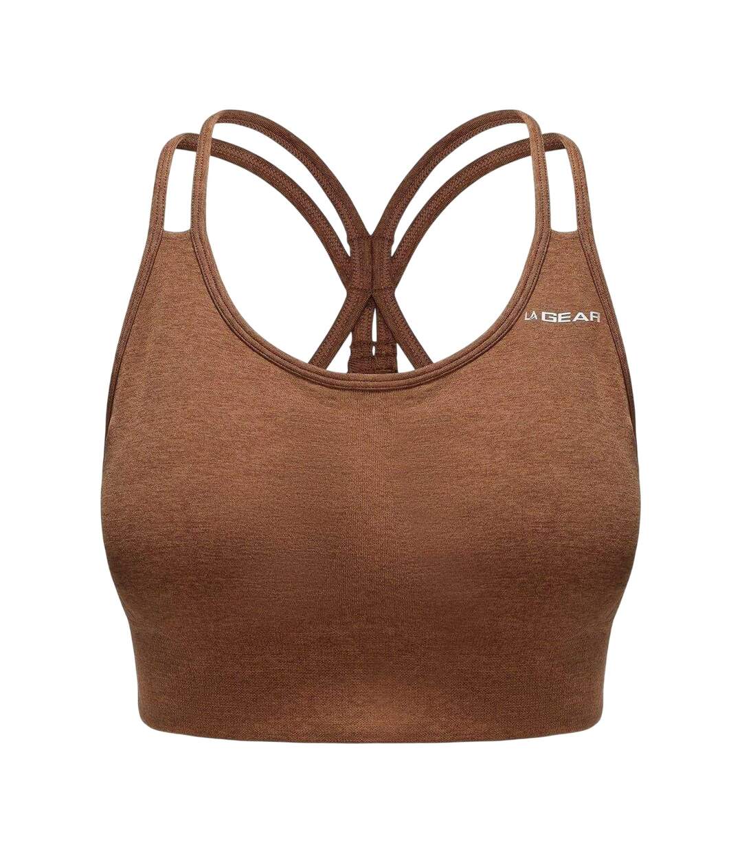 Brassière De Sport Motif/style Sans Coutures Femme Marron Chiné LA Gear-1
