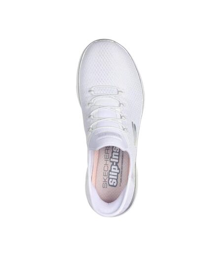 Womens/ladies Summits Diamond Dream Trainers White Silver Skechers