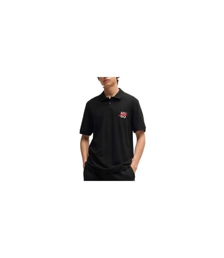 Mens Double Logo Polo Shirt Black Hugo
