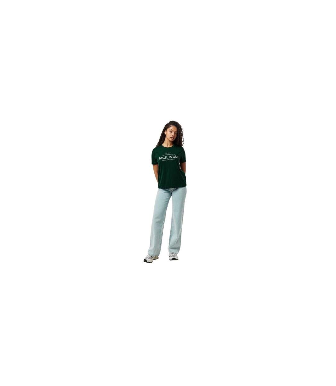 Womens/ladies Forstal Boyfriend T-shirt Dark Green Jack Wills-1