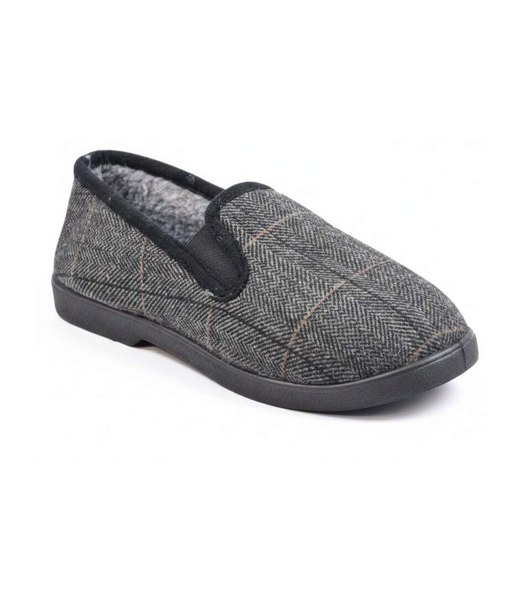 OZABI Charentaises Homme Fourrées Carreaux et Chevrons, Semelle Antidérapante-1