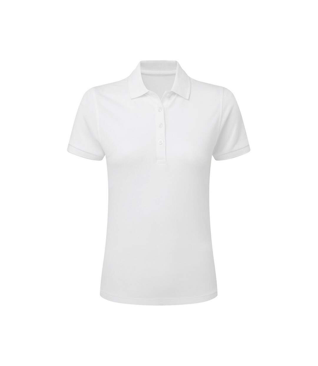 Womens/ladies Signature Stretch Tagless Polo Shirt White SG-1