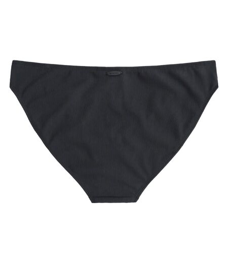 Womens/ladies florence ribbed bikini bottoms black Animal