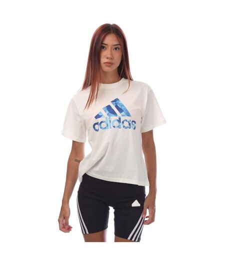 T-shirt Style Gros Logo Femme Blanc Adidas
