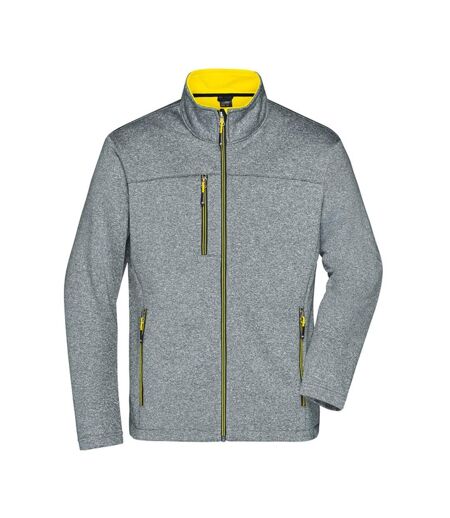 Veste Softshell Homme Jaune Foncé Chiné James And Nicholson