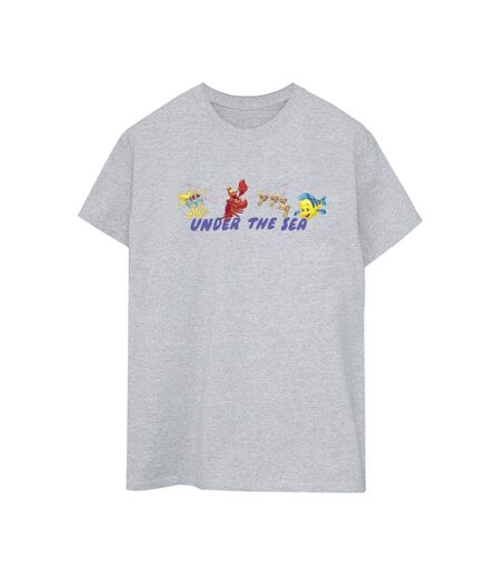 Disney Femme/Les femmes La petite sirène sous la mer - T-shirt boyfriend en coton (Gris sportif) - UTBI31176