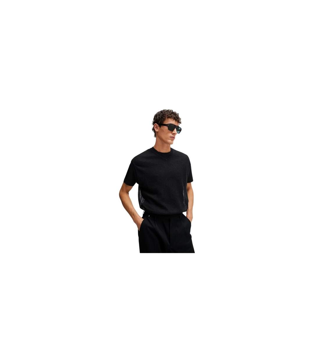 Mens Lucid Crew Neck T-shirt Black Boss-1