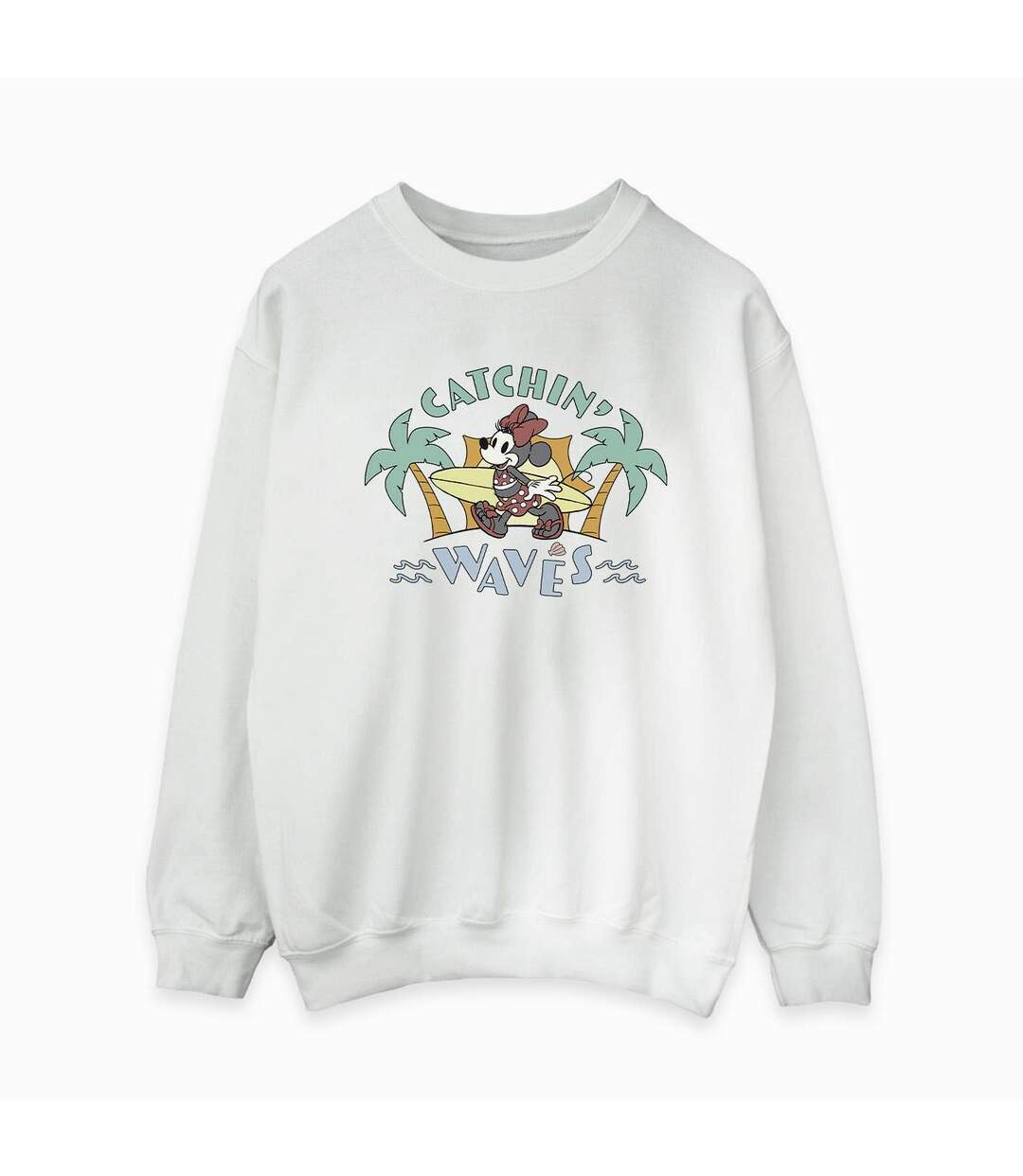 Disney Sweat-shirt Catchin Waves de Minnie Mouse Femme/Ladies (Blanc) - UTBI28722-1