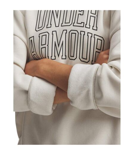 Womens/ladies Rival Fleece Relaxed Fit Sweatshirt White Under Armour