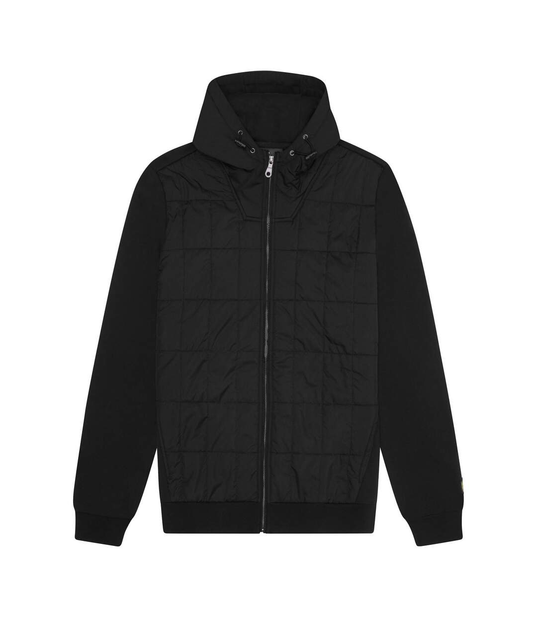 Mens quilted full zip hoodie jet black Lyle & Scott