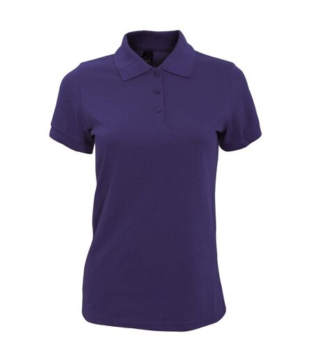 SOLs Womens/Ladies Prime Pique Polo Shirt (Dark Purple)