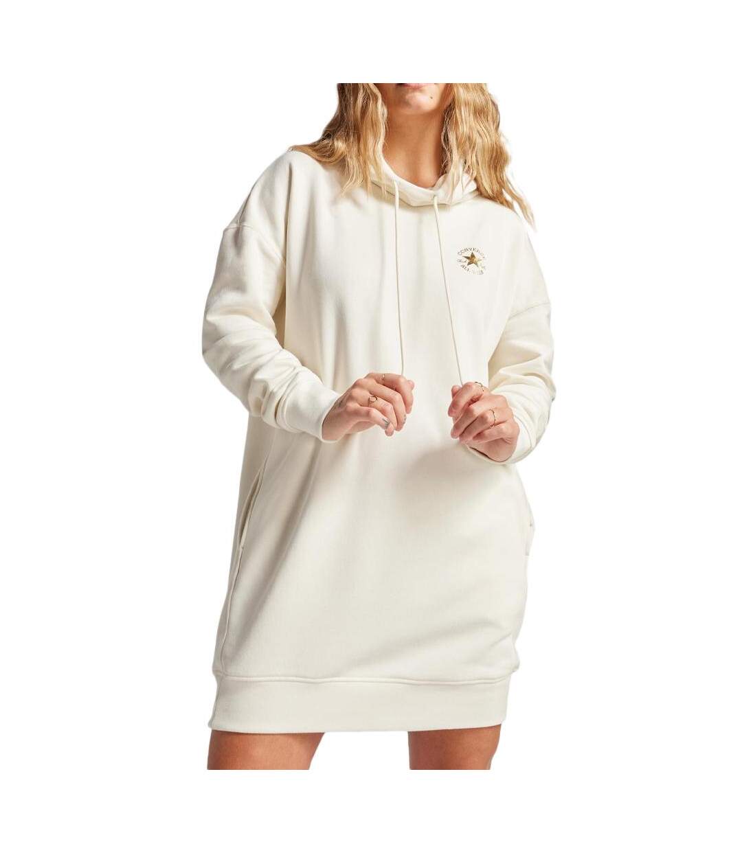 Sweat Robe Blanc Femme Converse Longline - L-1