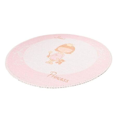 Tapis Rond Enfant Imprimé Bambini VI 160cm Rose