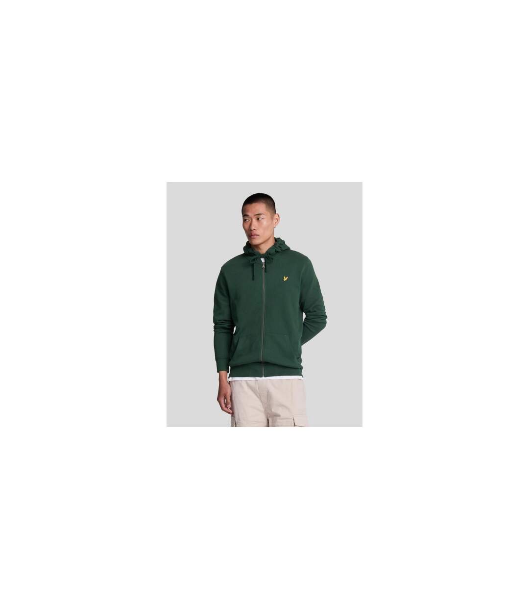 Mens full zip hoodie olive Lyle & Scott-1