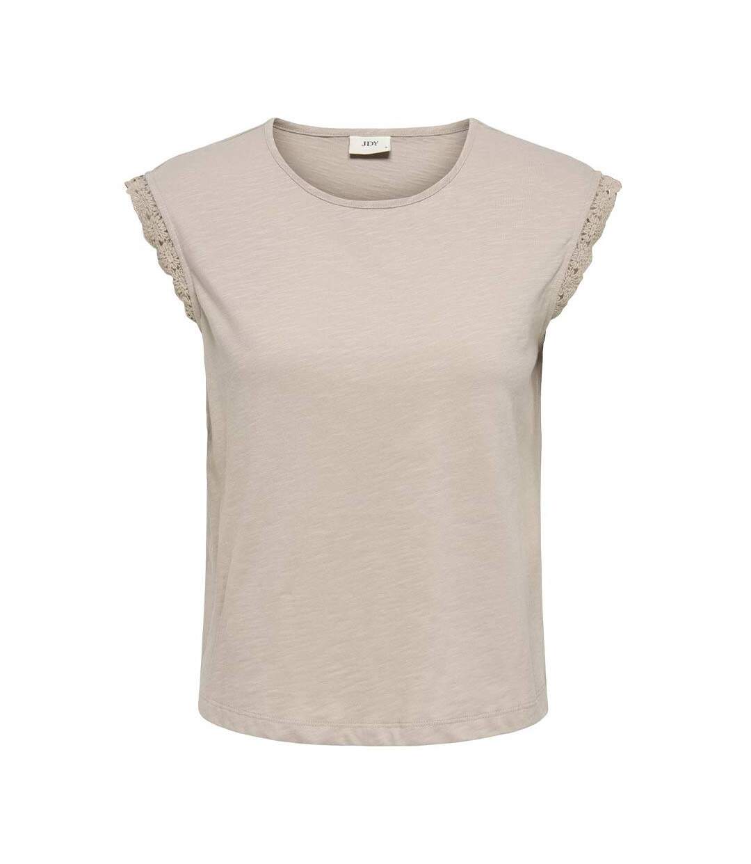 T-Shirt beige femme jdy salva-2