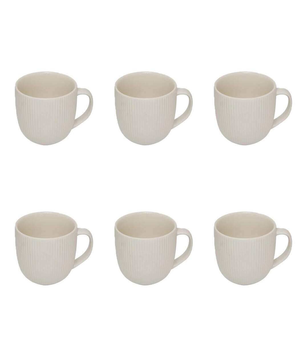 Lot de 6 Mugs en Porcelaine Strata 21cl Blanc-1
