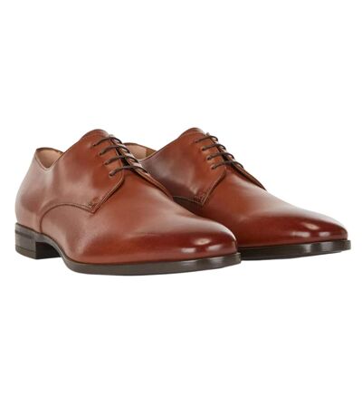 Mens Kensington Leather Derby Shoes Brown Boss
