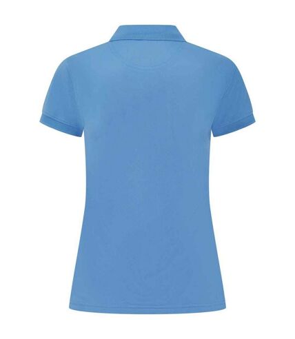 Womens/ladies pique polo shirt mid blue Henbury