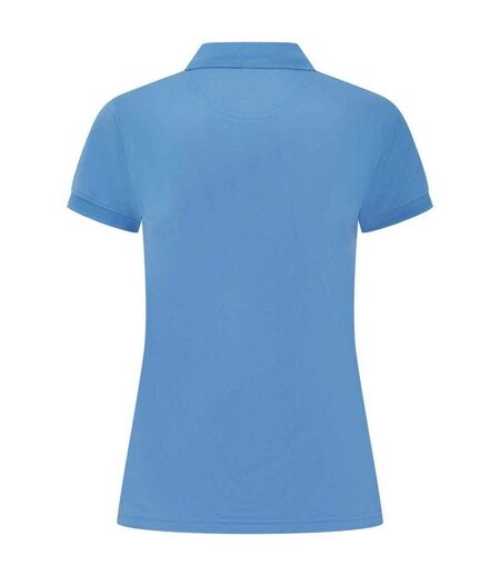 Womens/ladies pique polo shirt mid blue Henbury