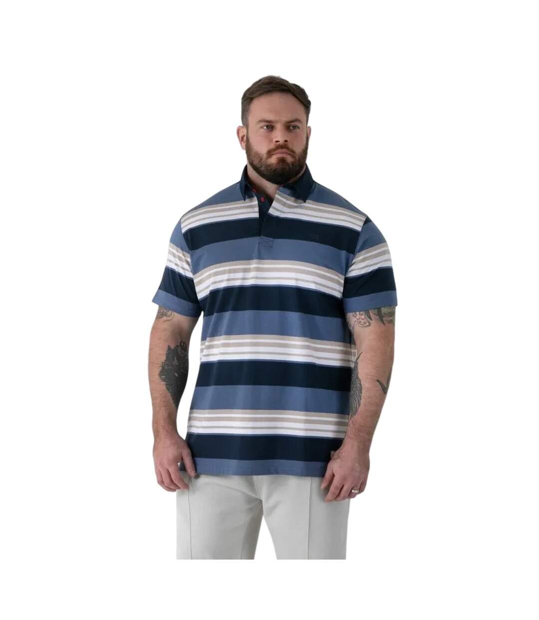Polo Rugby Motif/style À Rayures Willis D555 Homme Bleu Marine Duke-4