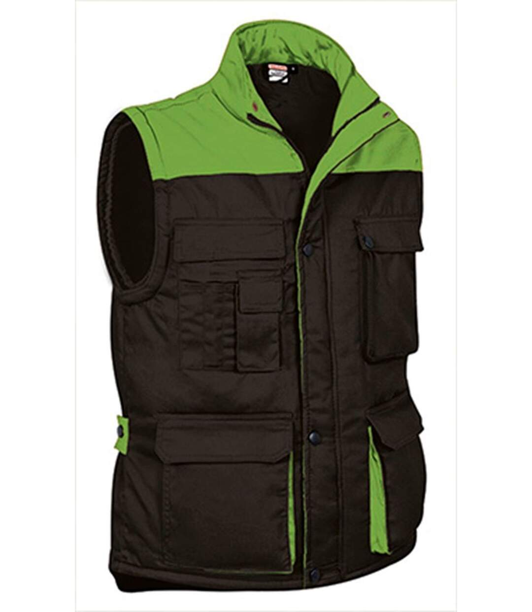 Gilet doudoune de travail sans manches - Homme - REF THUNDER - noir - vert pomme-2