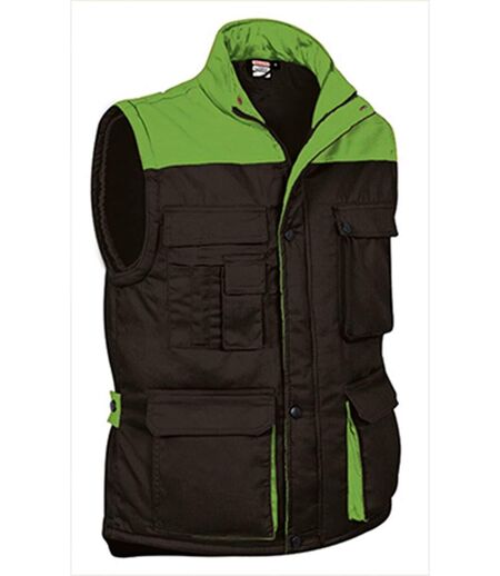 Gilet doudoune de travail sans manches - Homme - REF THUNDER - black vert pomme