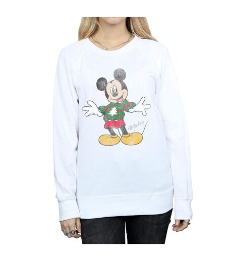 Disney - Sweat MICKEY MOUSE CHRISTMAS JUMPER - Femme (Blanc) - UTBI9100