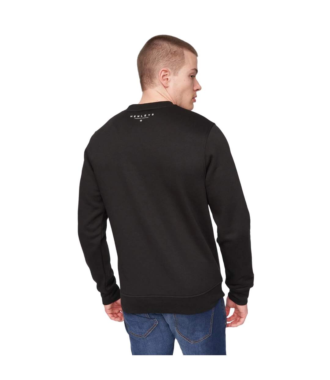 Sweat scripthen homme noir Henleys-2