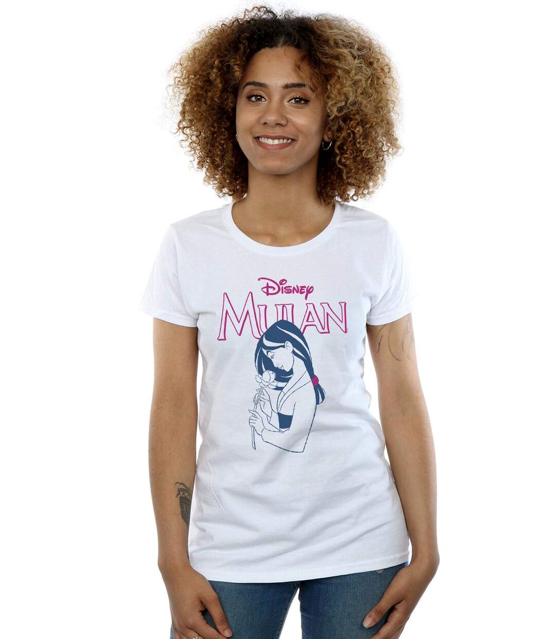 Disney Femme/Les femmes Mulan Magnolia Line Cotton T-Shirt (Blanc) - UTBI16092-2