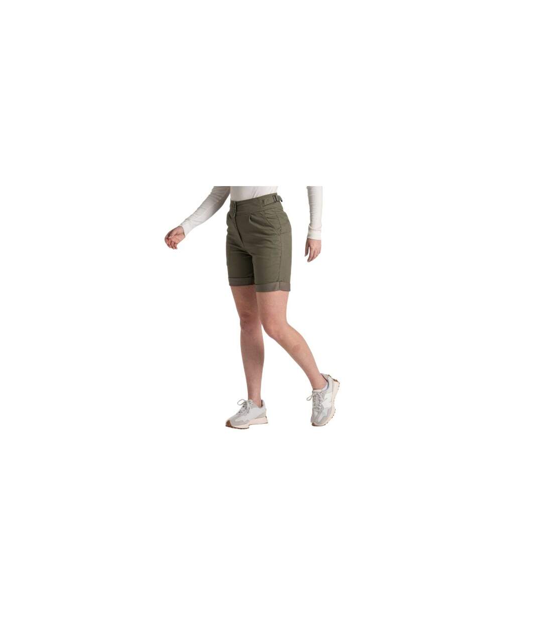 Womens/ladies Araby Tailored Walking Shorts Wild Olive Craghoppers-1